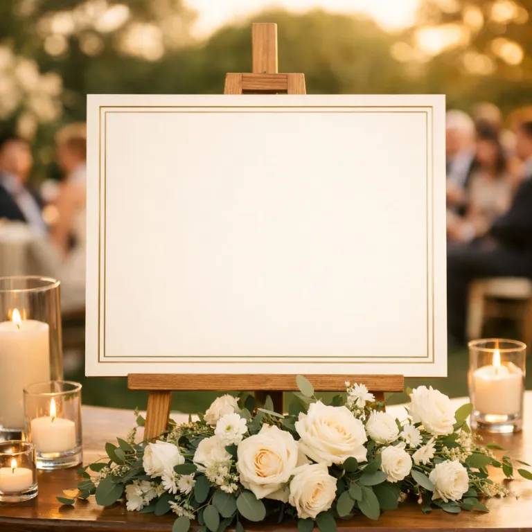 A welcome sign on an easel that asks guests to tag their photos with #AvaAndLuke